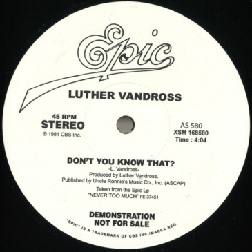 Luther Vandross - Never Too Much [Epic / 1981]