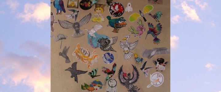 Atelier fresque collage « La Volière de la Paix » à Baudille